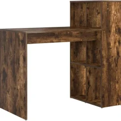 Best vidaXL Skrivbord med hylla Rökt ek 108 x 55 x 103.5 cm Konstruerat trä Rökfärgad ek