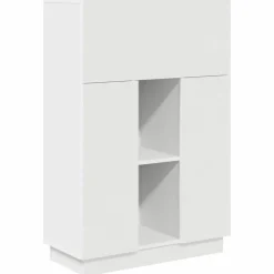 Sale vidaXL Skrivbord med hylla 71.5 x 31.5 x 106.5 cm Konstruerat trä Vit