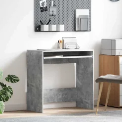 vidaXL Skrivbord med låda Betonggrå 77.5 x 43 x 79 cm Konstruerat trä
