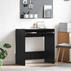 Hot vidaXL Skrivbord med låda 77.5 x 43 x 79 cm Konstruerat trä Svart ek