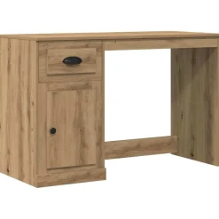 vidaXL Skrivbord med låda Artisan Ek 50 x 115 x 75 cm Konstruerat trä