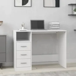 Outlet vidaXL Skrivbord med lådor 102x50x76 cm konstruerat trä Vit