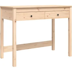 vidaXL Skrivbord med lådor 110x50x75 cm massiv furu