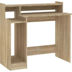 Outlet vidaXL Skrivbord med LED sonoma-ek 97x45x90 cm konstruerat trä Sonoma ek