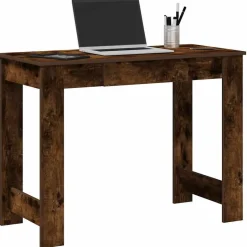 Outlet vidaXL Skrivbord 100x45x75 cm konstruerat trä Rökfärgad ek