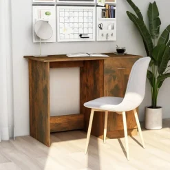 Outlet vidaXL Skrivbord 100x50x76 cm konstruerat trä Rökfärgad ek