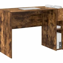 Outlet vidaXL Skrivbord Rökt ek 109 x 50 x 78 cm Konstruerat trä Rökfärgad ek