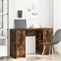 Clearance vidaXL Skrivbord rökt ek 120x42x76 cm konstruerat trä Rökfärgad ek