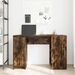 Clearance vidaXL Skrivbord rökt ek 120x42x76 cm konstruerat trä Rökfärgad ek