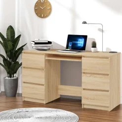 vidaXL Skrivbord sonama-ek 140x50x77 cm konstruerat trä