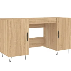 vidaXL Skrivbord sonoma-ek 140x50x75 cm konstruerat trä