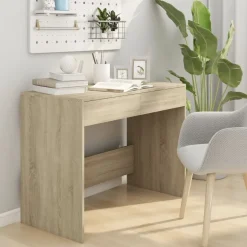 vidaXL Skrivbord sonoma-ek 101x50x76,5 cm konstruerat trä