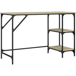 Online vidaXL Skrivbord sonoma-ek 120x50x75 cm metall och konstruerat trä Sonoma ek
