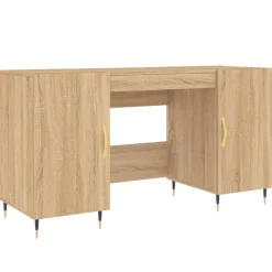 vidaXL Skrivbord sonoma-ek 140x50x75 cm konstruerat trä