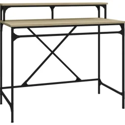 Clearance vidaXL Skrivbord sonoma-ek 100x50x90 cm konstruerat trä och järn Sonoma ek