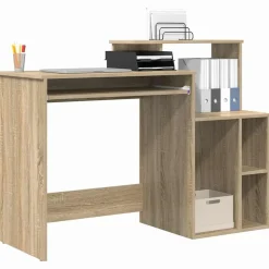 vidaXL Skrivbord Sonoma-ek 120,5 x 44 x 88,5 cm Konstruerat trä