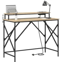 vidaXL Skrivbord Sonoma-ek 100 x 50 x 86,5 cm Konstruerat trä