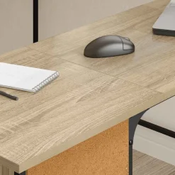 vidaXL Skrivbord sonoma-ek 141x141x75 cm konstruerat trä