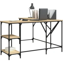 Outlet vidaXL Skrivbord sonoma-ek 139x139x75 cm konstruerat trä Sonoma ek
