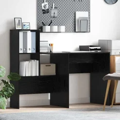 Hot vidaXL Skrivbord 131,5 x 50 x 106,5 cm Konstruerat trä Svart ek