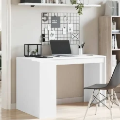 vidaXL Skrivbord vit 123,5x73,5x75 cm konstruerat trä