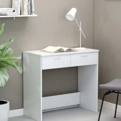 vidaXL Skrivbord vit 80x40x75 cm konstruerat trä