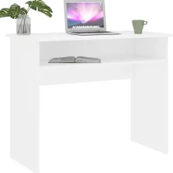 vidaXL Skrivbord 90x50x74 cm konstruerat trä Vit