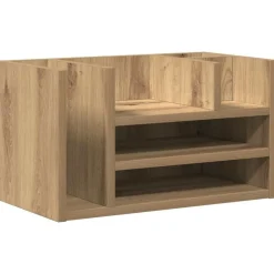 vidaXL Skrivbordshållare 44,5 x 24 x 25 cm Konstruerat trä Svart ek