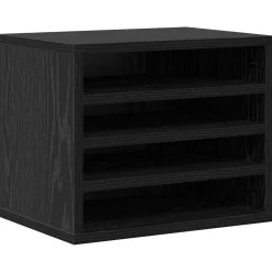 vidaXL Skrivbordshållare Svart Ek 36 x 26 x 29,5 cm Konstruerat trä