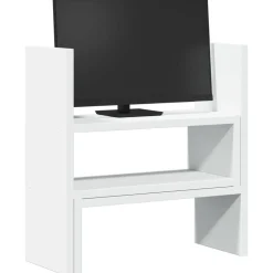 vidaXL Skrivbordshylla justerbar 40x17x41 cm konstruerat trä Vit