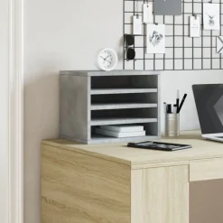 Hot vidaXL Skrivbordshyllor 36x26x29,5 cm konstruerat trä Betonggrå