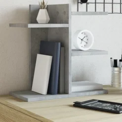 vidaXL Skrivbordshyllor betonggrå 42x21,5x42 cm konstruerat trä