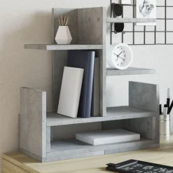 vidaXL Skrivbordshyllor 49x20x52,5 cm konstruerat trä Betonggrå