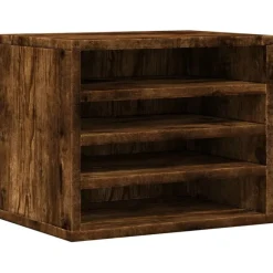 Outlet vidaXL Skrivbordshyllor 36x26x29,5 cm konstruerat trä Rökfärgad ek