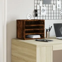 Outlet vidaXL Skrivbordshyllor 36x26x29,5 cm konstruerat trä Rökfärgad ek