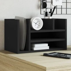 Discount vidaXL Skrivbordshyllor 44,5x24x25 cm konstruerat trä Svart