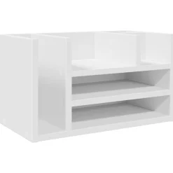 vidaXL Skrivbordshyllor vit 44,5x24x25 cm konstruerat trä