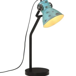 Clearance vidaXL Skrivbordslampa 25 W nött 17x17x60 cm E27 Blå
