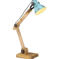 vidaXL Skrivbordslampa 25 W nött blå 23x18x96 cm E27