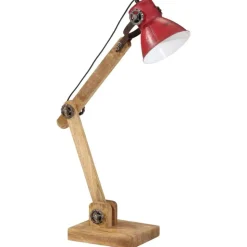 vidaXL Skrivbordslampa 25 W nött röd 23x18x96 cm E27