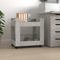 vidaXL Skrivbordsvagn betonggrå 60x45x60 cm konstruerat trä