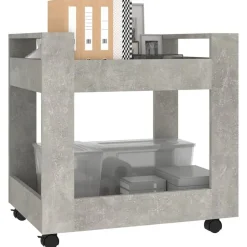 vidaXL Skrivbordsvagn betonggrå 60x45x60 cm konstruerat trä