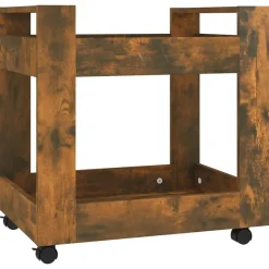 Best vidaXL Skrivbordsvagn 60x45x60 cm konstruerat trä Rökfärgad ek