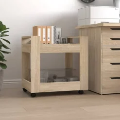 Sale vidaXL Skrivbordsvagn sonoma-ek 60x45x60 cm konstruerat trä Sonoma ek