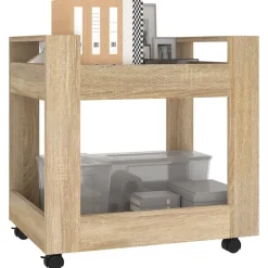 Sale vidaXL Skrivbordsvagn sonoma-ek 60x45x60 cm konstruerat trä Sonoma ek