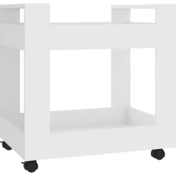 vidaXL Skrivbordsvagn vit 60x45x60 cm konstruerat trä