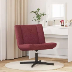 Best vidaXL Skrivstol 63 x 75 x 76 cm tyg Vinröd