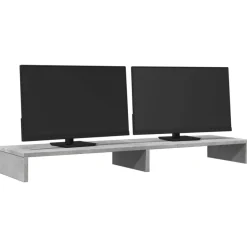 Hot vidaXL Skärmställ 100x27x10 cm konstruerat trä Betonggrå