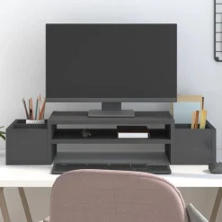 Best vidaXL Skärmställ 70x27,5x15 cm massiv furu Grå