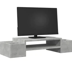 Online vidaXL Skärmställ med förvaring 70x27x15 cm konstruerat trä Betonggrå